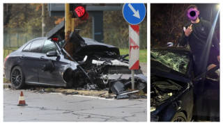 19-годишен показа среден пръст пред размазаната си кола на оживен столичен булевард (снимки)