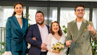 Сашо Кадиев и Ивелина Чоева кумуваха на актьора Евгени Будинов